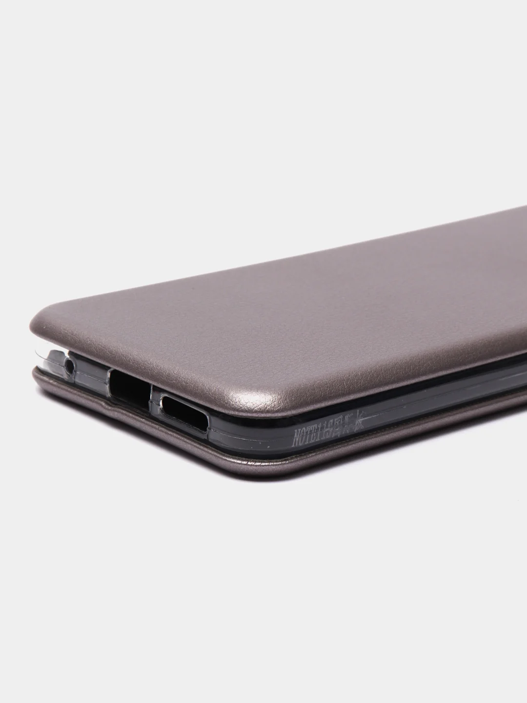 Серебряный чехол книжка Xiaomi Redmi Note 11 4G, Redmi Note 11S на магните с функцией подставки