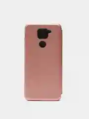 Розовый чехол книжка для Xiaomi Redmi Note 9 c функцией подставки