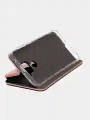 Розовый чехол книжка для Xiaomi Redmi Note 9 c функцией подставки