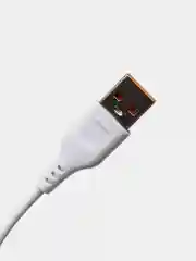 Белый usb кабель зарядный, 1.0м, DENMEN D01 2.4A, TypeC/MicroUSB/Lightning для Android и iPhone