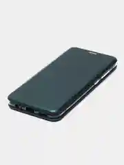 Тёмно-зелёный чехол книжка для Xiaomi Redmi Note 9 c функцией подставки