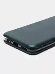 Тёмно-зелёный чехол книжка для Xiaomi Redmi Note 9 c функцией подставки