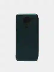 Тёмно-зелёный чехол книжка для Xiaomi Redmi Note 9 c функцией подставки