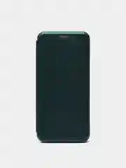 Тёмно-зелёный чехол книжка для Xiaomi Redmi Note 9 c функцией подставки