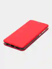Красный чехол книжка для Xiaomi Redmi Note 9 c функцией подставки