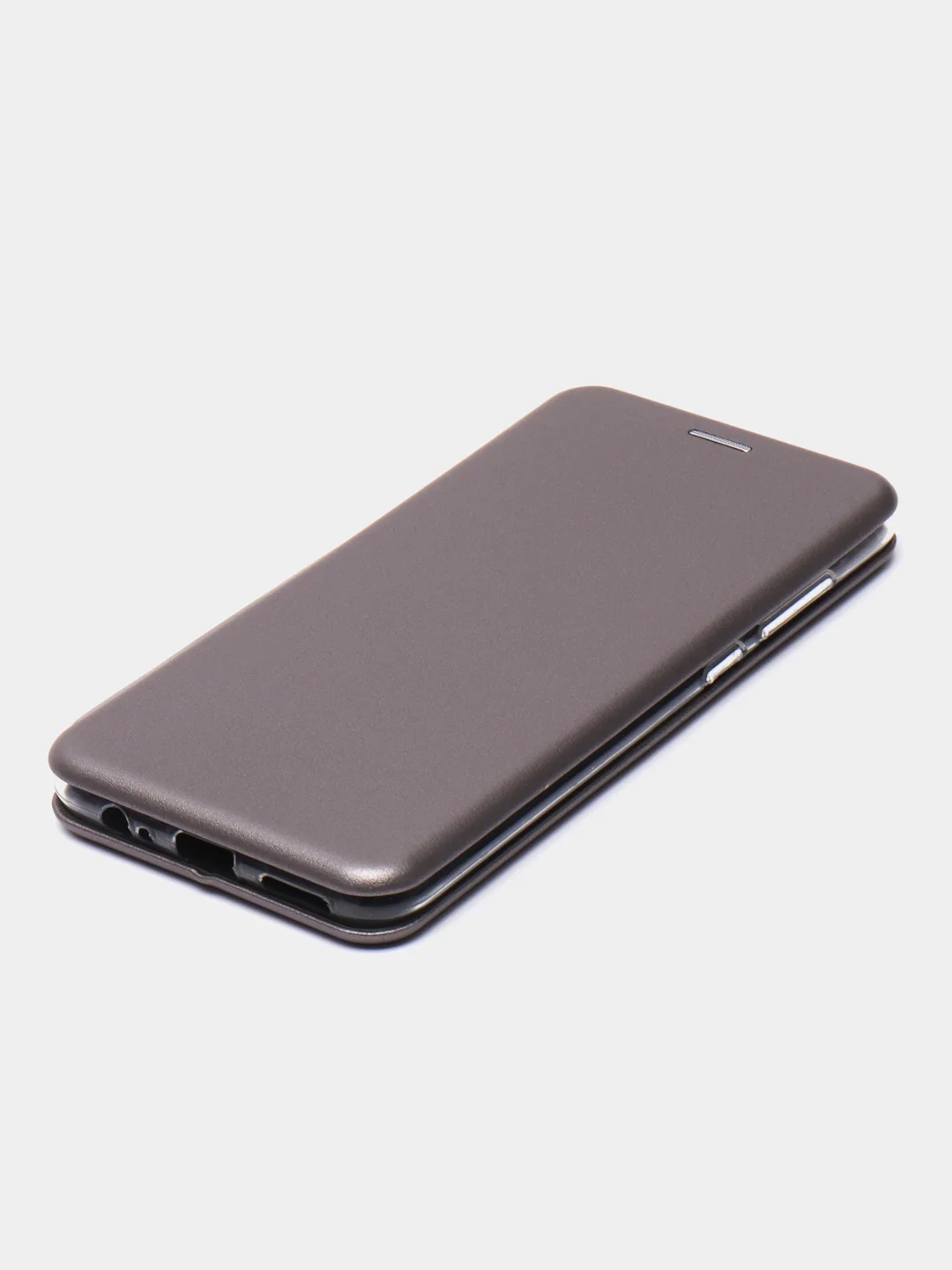 Серебряный чехол книжка для Xiaomi Redmi Note 9 c функцией подставки