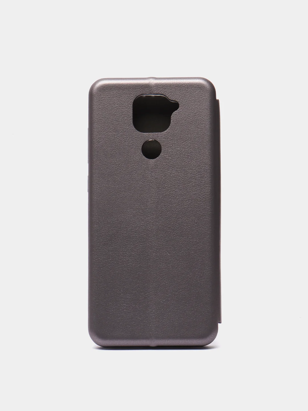 Серебряный чехол книжка для Xiaomi Redmi Note 9 c функцией подставки
