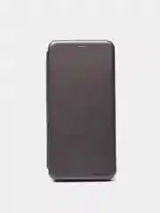 Серебряный чехол книжка для Xiaomi Redmi Note 9 c функцией подставки