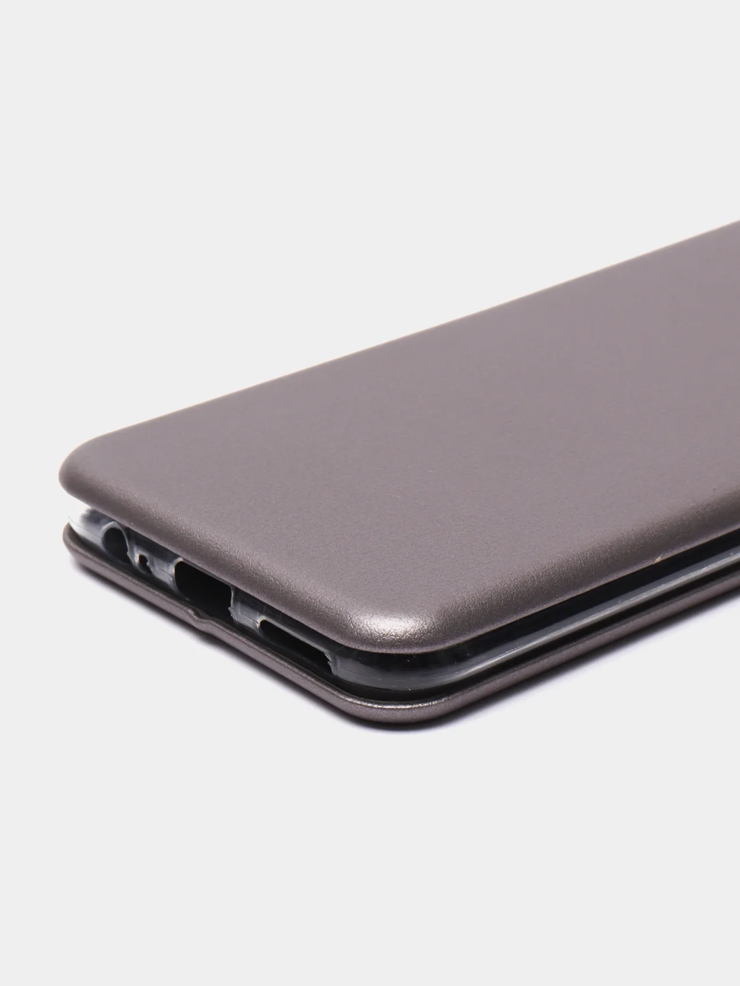Серебряный чехол книжка для Xiaomi Redmi Note 9 c функцией подставки