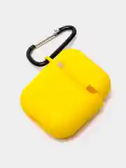 Желтый силиконовый чехол для беспроводных наушников AirPods 1, AirPods 2