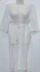Белый накидка пляжная в сетку, туника