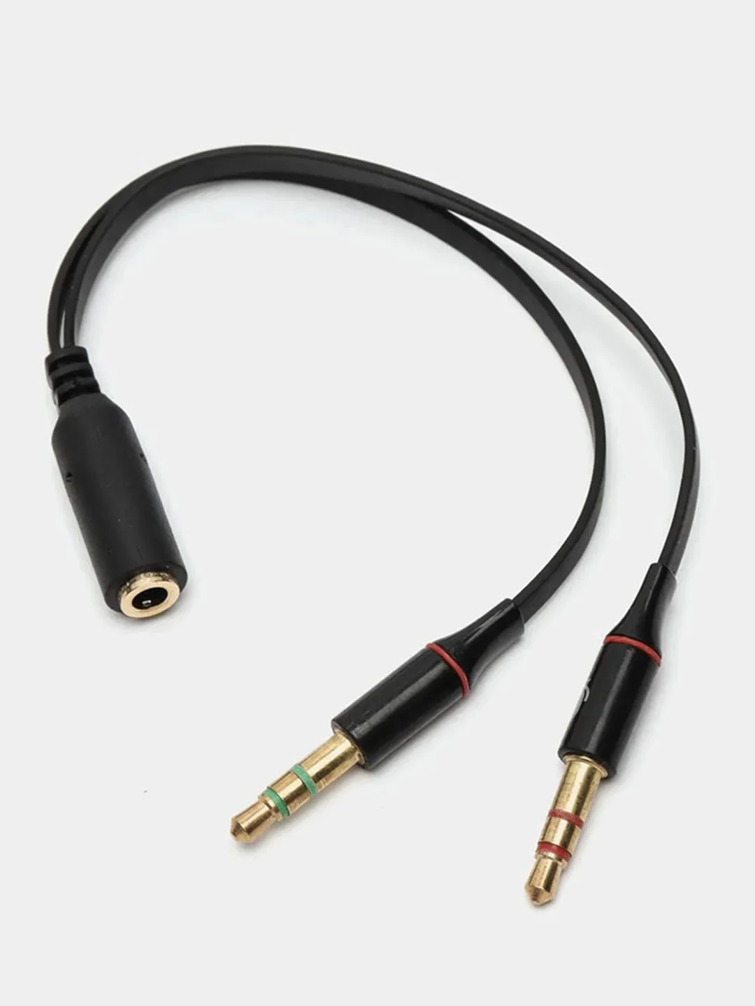 Белый инвертор Переходник Адаптер Mini Jack 3.5 "мама"(микрофон и наушники) на 2xMini Jack 3.5