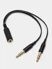 Белый инвертор Переходник Адаптер Mini Jack 3.5 "мама"(микрофон и наушники) на 2xMini Jack 3.5