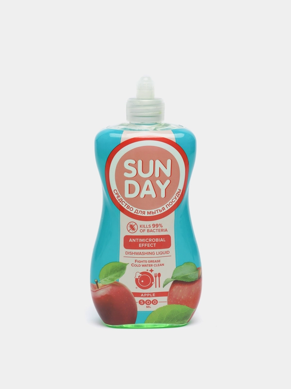 Средство для мытья посуды SUN DAY "Яблоко", 500 мл
