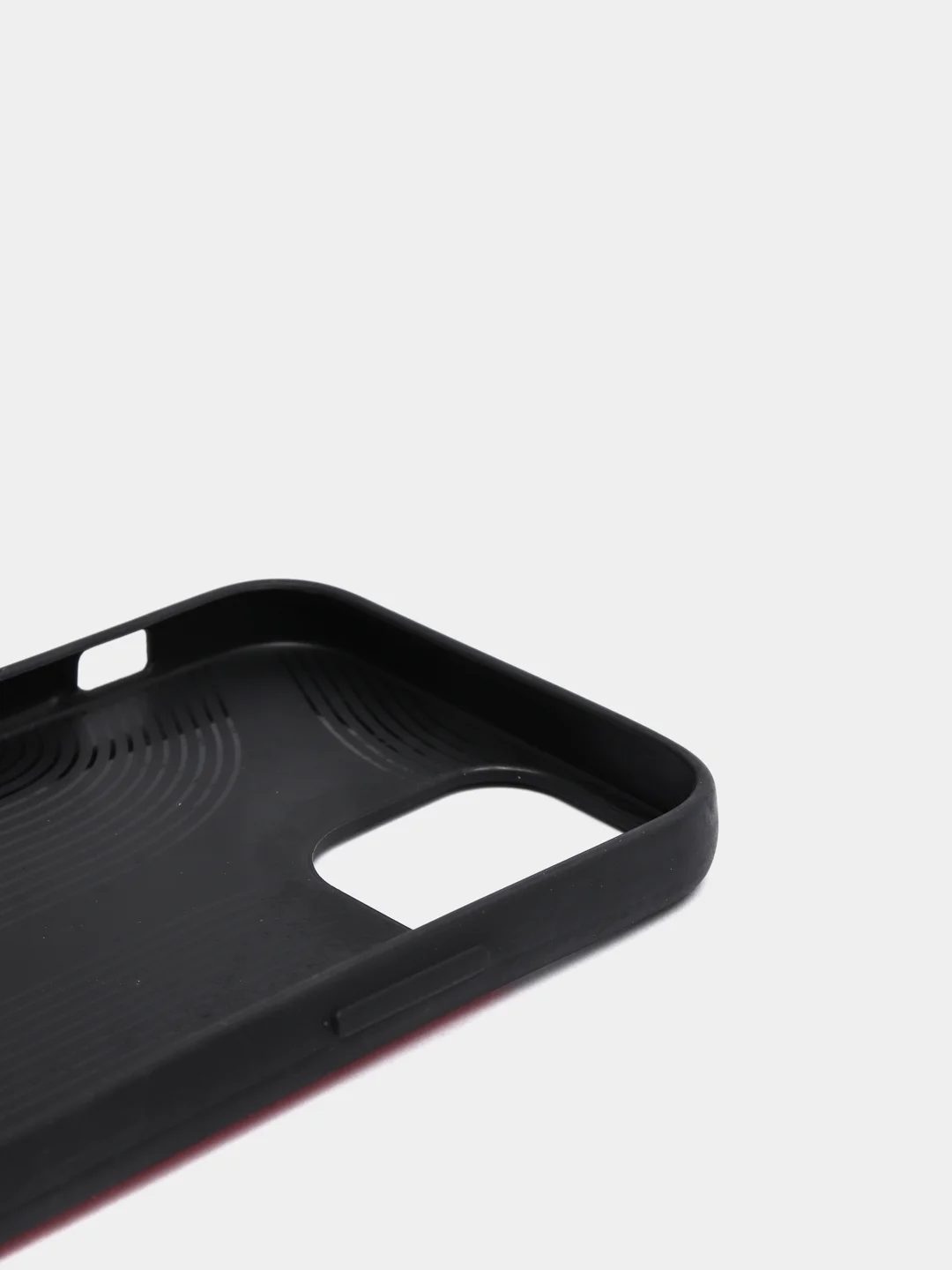 Красный чехол iPhone 12 Mini, 12 / 12 Pro, 12 Pro Max силиконовый "под кожу"