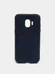 Синий чехол из эко кожи с карманом на Samsung J2 Core J2 Pro J6 J4 Core J4 Plus J4 J6 Plus J8