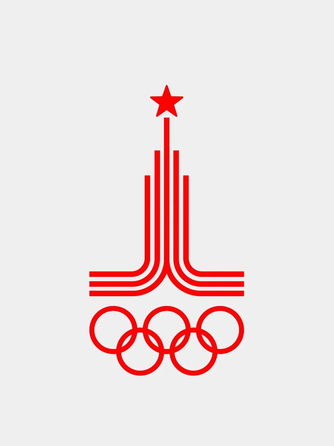 Красный наклейка "Олимпиада СССР"