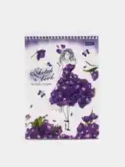 Скетчбук-блокнот Hatber "Flower art", А5, 60 листов, на спирали