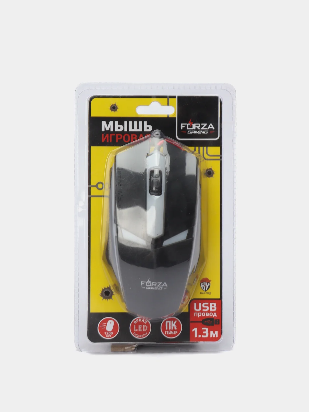 Черный мышь компьютерная проводная игровая, 1200 dpi, 130см, пластик