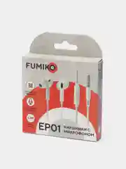 Белый наушники вакуумные с микрофоном Fumiko EP01