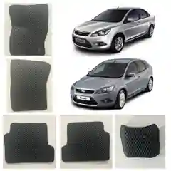 Черный 3-d Автомобильные EVA / ЭВА / ЕВА коврики в салон для FORD FOCUS 2 / ФОРД ФОКУС 2