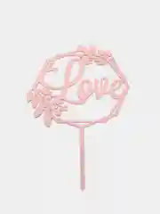 Топпер "Love" цвет розовый, топпер на торт, украшение