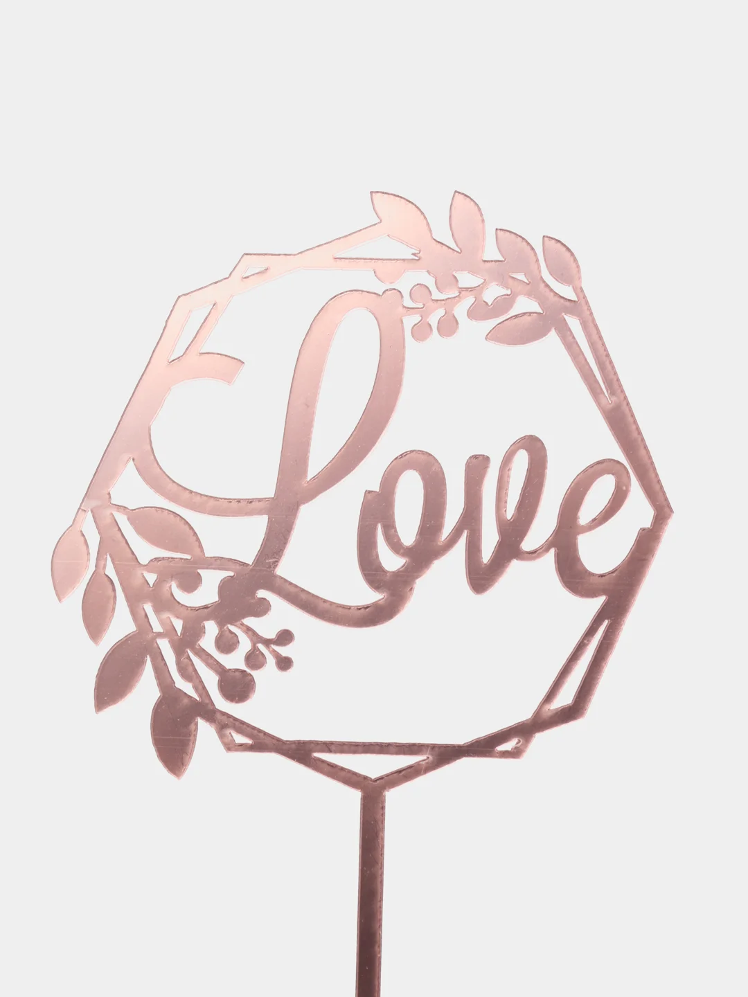 Топпер "Love" цвет розовый, топпер на торт, украшение