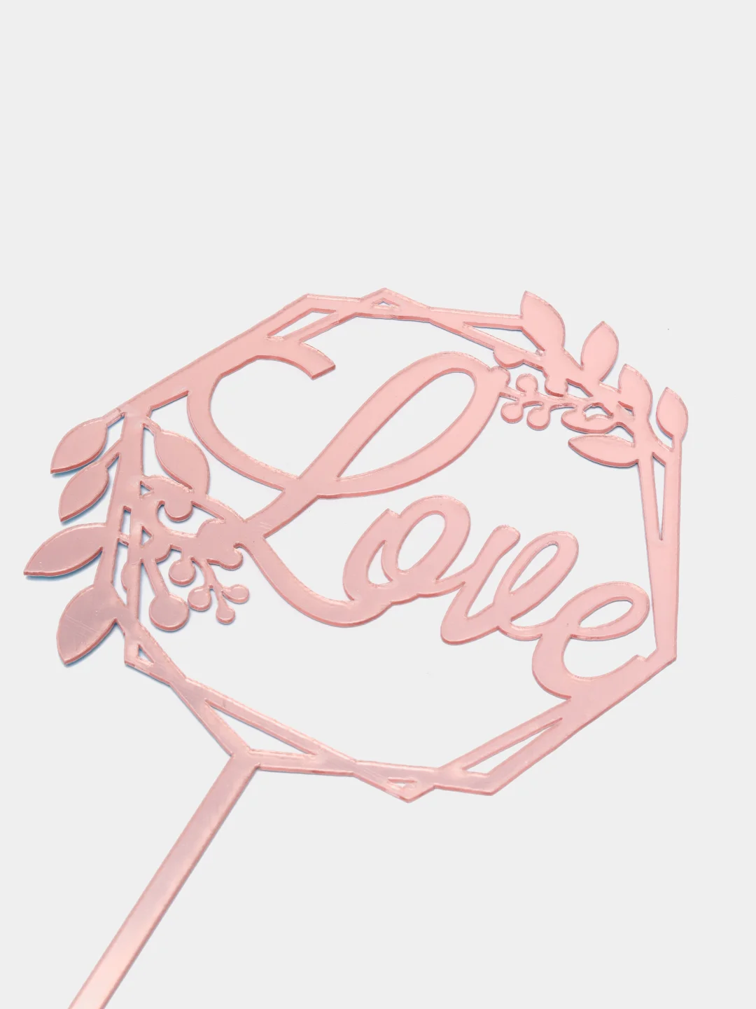 Топпер "Love" цвет розовый, топпер на торт, украшение