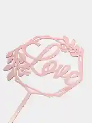 Топпер "Love" цвет розовый, топпер на торт, украшение