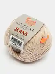 Бежевый меланж пряжа Gazzal Jeans 58% Хлопок 42% Акрил 50г 170м  Газал Джинс