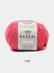 Коралловый пряжа Gazzal Jeans 58% Хлопок 42% Акрил 50г 170м  Газал Джинс