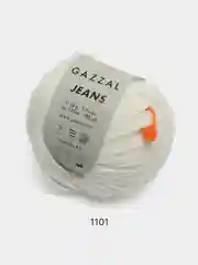 Белый пряжа Gazzal Jeans 58% Хлопок 42% Акрил 50г 170м  Газал Джинс