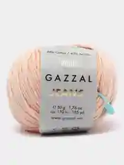 Коралловый меланж пряжа Gazzal Jeans 58% Хлопок 42% Акрил 50г 170м  Газал Джинс