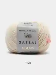 Молочный пряжа Gazzal Jeans 58% Хлопок 42% Акрил 50г 170м  Газал Джинс