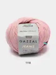 Пудровый пряжа Gazzal Jeans 58% Хлопок 42% Акрил 50г 170м  Газал Джинс