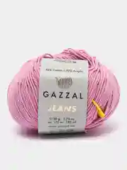 Розовый пряжа Gazzal Jeans 58% Хлопок 42% Акрил 50г 170м  Газал Джинс