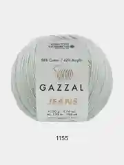 Серебряный пряжа Gazzal Jeans 58% Хлопок 42% Акрил 50г 170м  Газал Джинс