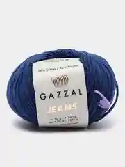 Синий пряжа Gazzal Jeans 58% Хлопок 42% Акрил 50г 170м  Газал Джинс