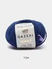 Синий пряжа Gazzal Jeans 58% Хлопок 42% Акрил 50г 170м  Газал Джинс