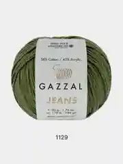 Хаки пряжа Gazzal Jeans 58% Хлопок 42% Акрил 50г 170м  Газал Джинс