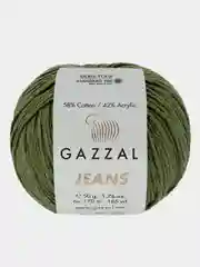 Хаки пряжа Gazzal Jeans 58% Хлопок 42% Акрил 50г 170м  Газал Джинс