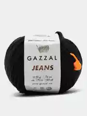 Черный пряжа Gazzal Jeans 58% Хлопок 42% Акрил 50г 170м  Газал Джинс