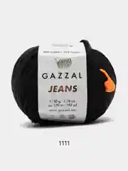 Черный пряжа Gazzal Jeans 58% Хлопок 42% Акрил 50г 170м  Газал Джинс