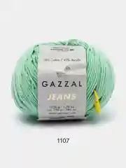 Мятный пряжа Gazzal Jeans 58% Хлопок 42% Акрил 50г 170м  Газал Джинс