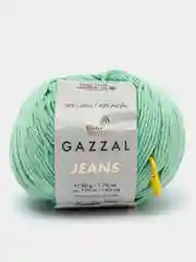 Мятный пряжа Gazzal Jeans 58% Хлопок 42% Акрил 50г 170м  Газал Джинс