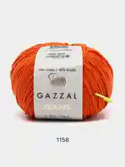 Оранжевый пряжа Gazzal Jeans 58% Хлопок 42% Акрил 50г 170м  Газал Джинс