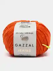 Оранжевый пряжа Gazzal Jeans 58% Хлопок 42% Акрил 50г 170м  Газал Джинс