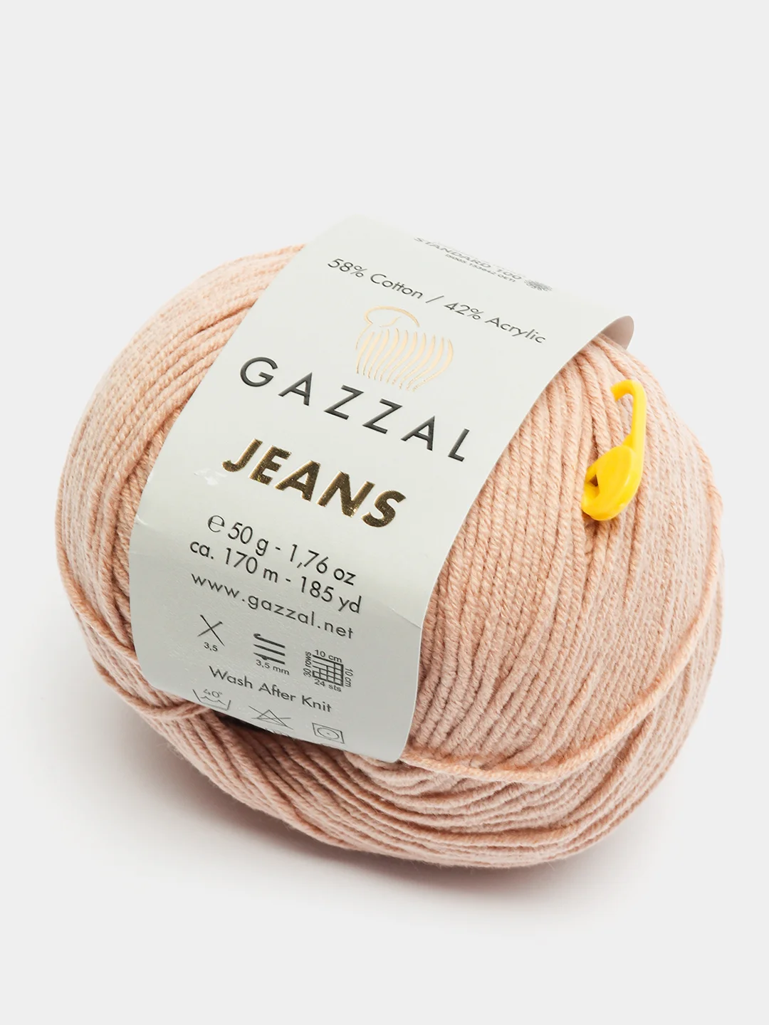 Песочный хаки пряжа Gazzal Jeans 58% Хлопок 42% Акрил 50г 170м  Газал Джинс