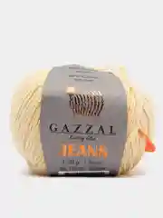 Светло-жёлтый пряжа Gazzal Jeans 58% Хлопок 42% Акрил 50г 170м  Газал Джинс