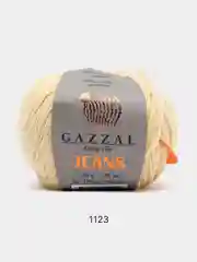 Светло-жёлтый пряжа Gazzal Jeans 58% Хлопок 42% Акрил 50г 170м  Газал Джинс
